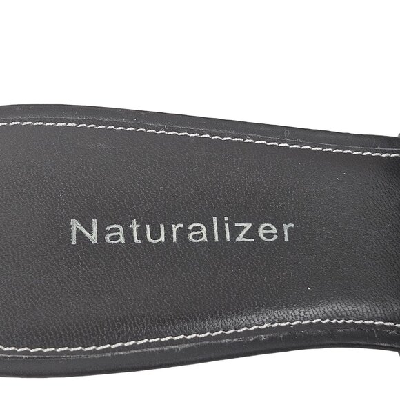 Naturalizer Womens Brown Leather Slide Sandals Size 8W Brazil Wedge Heel - Picture 8 of 9